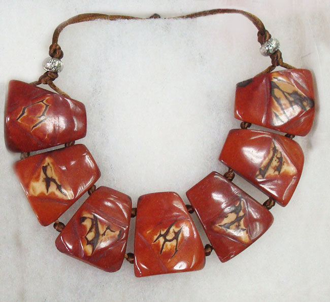 Peruvian necklaces in different designs and materials.