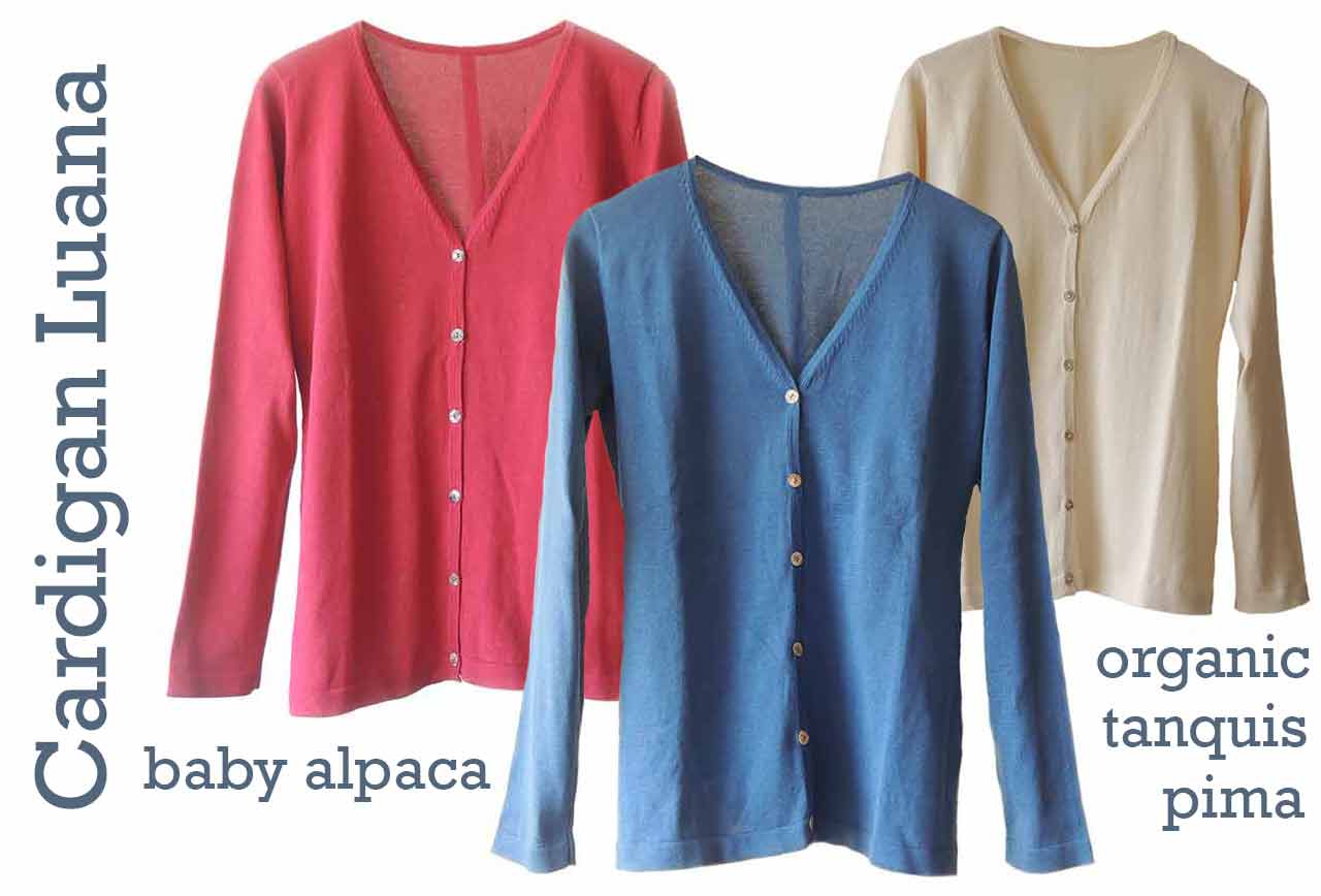 Womenswear, PFL premium cardigans Luana classic model with mother of pearl buttons