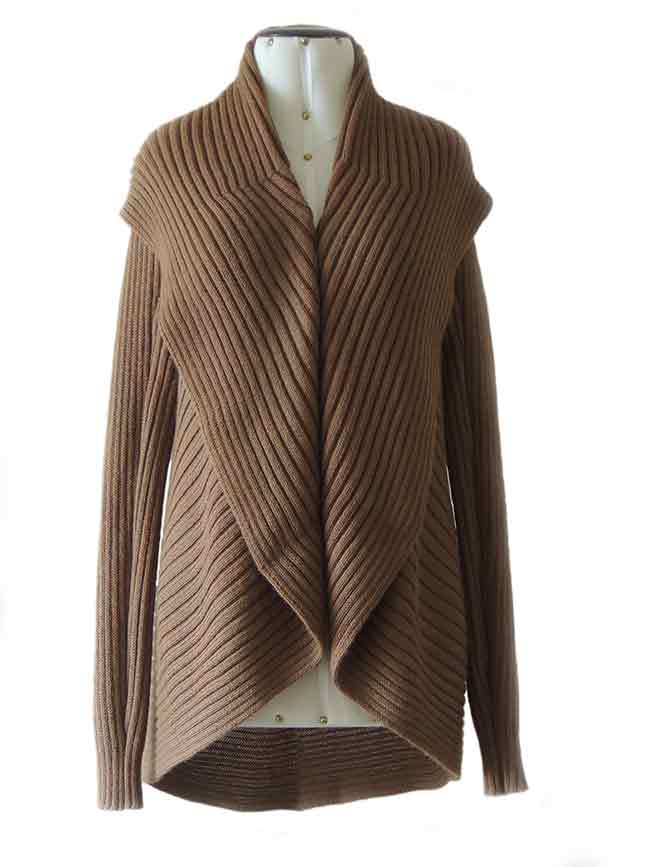 Full knitted open cardigan model Keyla in a soft alpaca blend, beige