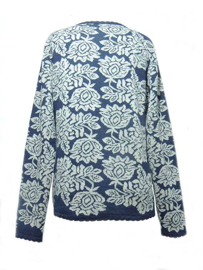 PFL knits: Jacquard knitted cardigan with floral pattern,
