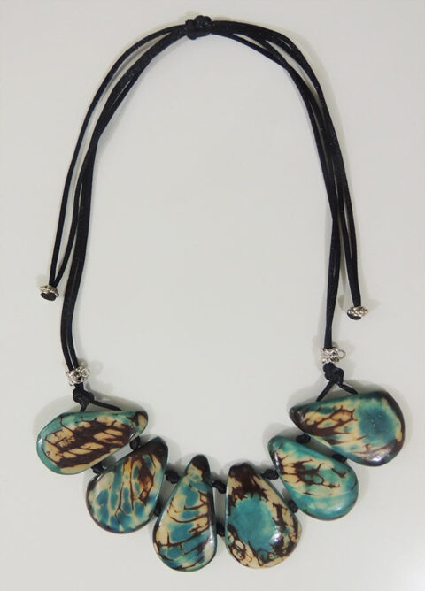 necklace, Taqua turquoise-white
