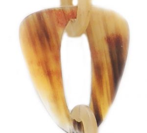 PFL necklace with large triangle and little oval links made of polished bulls horn