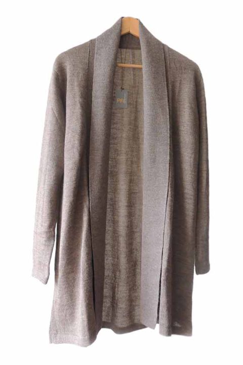 Classic fine knitted loose fit cardigan in luxurious ultra soft baby alpaca, beige