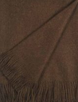 Throw 100% baby alpaca, woven solid color design with fringes.