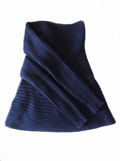 PFL Full knitted open cardigan model Keyla, in a soft alpaca blend, dark blue