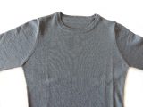 Classic sweaters in solid steel blue, conducted in luxury super soft baby alpaca, with round neck.