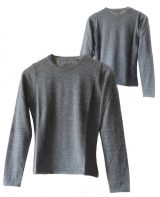 Classic sweaters in solid grey, conducted in luxury super soft baby alpaca, with round neck.