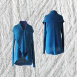 PFL knitwear manufacturer wholesale Open cardigan Keyla with large collar.