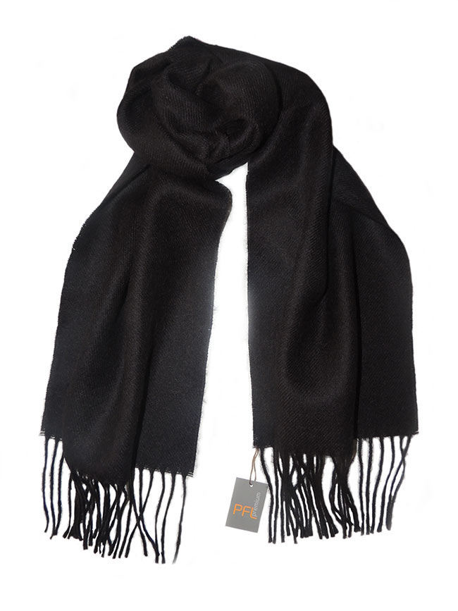 PFL classic scarf black, baby alpaca