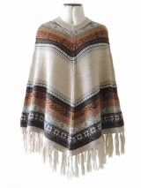 PFL cape of alpaca with fringes.