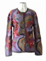 Artisanal knitted Intarsia cardigans with embroiderend and crochet details