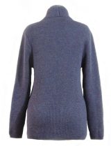 PFL Knits, classic, cardigan with open front and shawl collar which ends in the pockets,