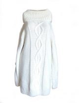 PFL knits long pullover with large lapel collar