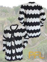 PFL knits cardigan black and white stripe pattern, closes with buttons