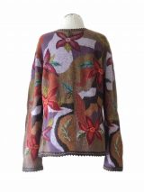 Artisanal knitted Intarsia cardigans with embroiderend and crochet details