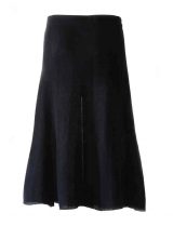 black midi skirt A-line in baby alpaca