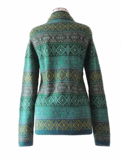 cardigan milly green-multi  with pattern