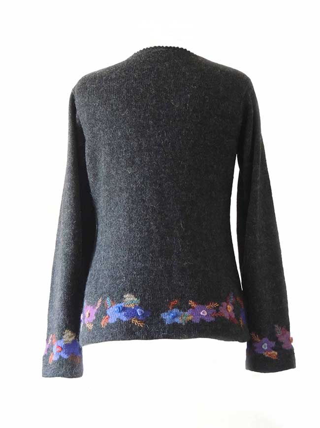 PopsFL Knitwear inatarsia knitted cardigan 100% alpaca