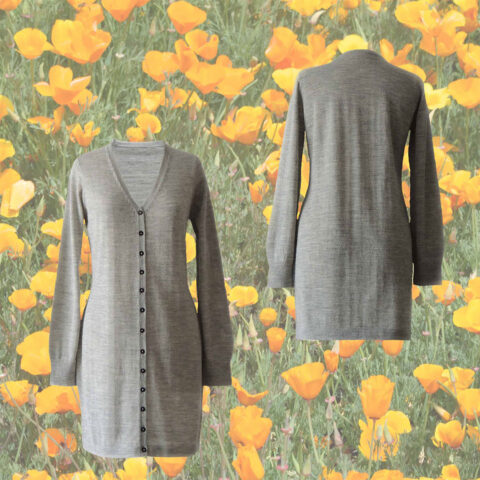 PFL knitwear manufacturer wholesale Fine knitted cardigan with 14 button closure.