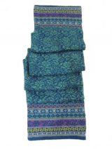PFL knitwear Double knitted scarf Susan with jacquard flower pattern