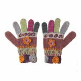 PopsFL knitwear producer wholesale Women's hand knitted gloves with crocheted details