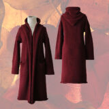 PFL KNITWEAR Capote coat felted color wine red hooded or non hooded T-1839M