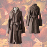 PFL- KNITWEAR Capote coat felted color taupe hooded or non hooded T-211