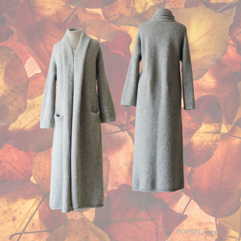 PFL- KNITWEAR Capote coat felted color light gray hooded or non hooded T-401