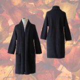 PFL KNITWEAR Capote coat felted color black, hooded or non hooded T-500