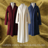 PFL knitwear Capote coat, felted oversized cardigan, hooded or non hooded.