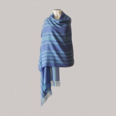 PopsFL knitwear Peru wholesale manufactorhandwoven shawl - stole baby alpaca striped two colors