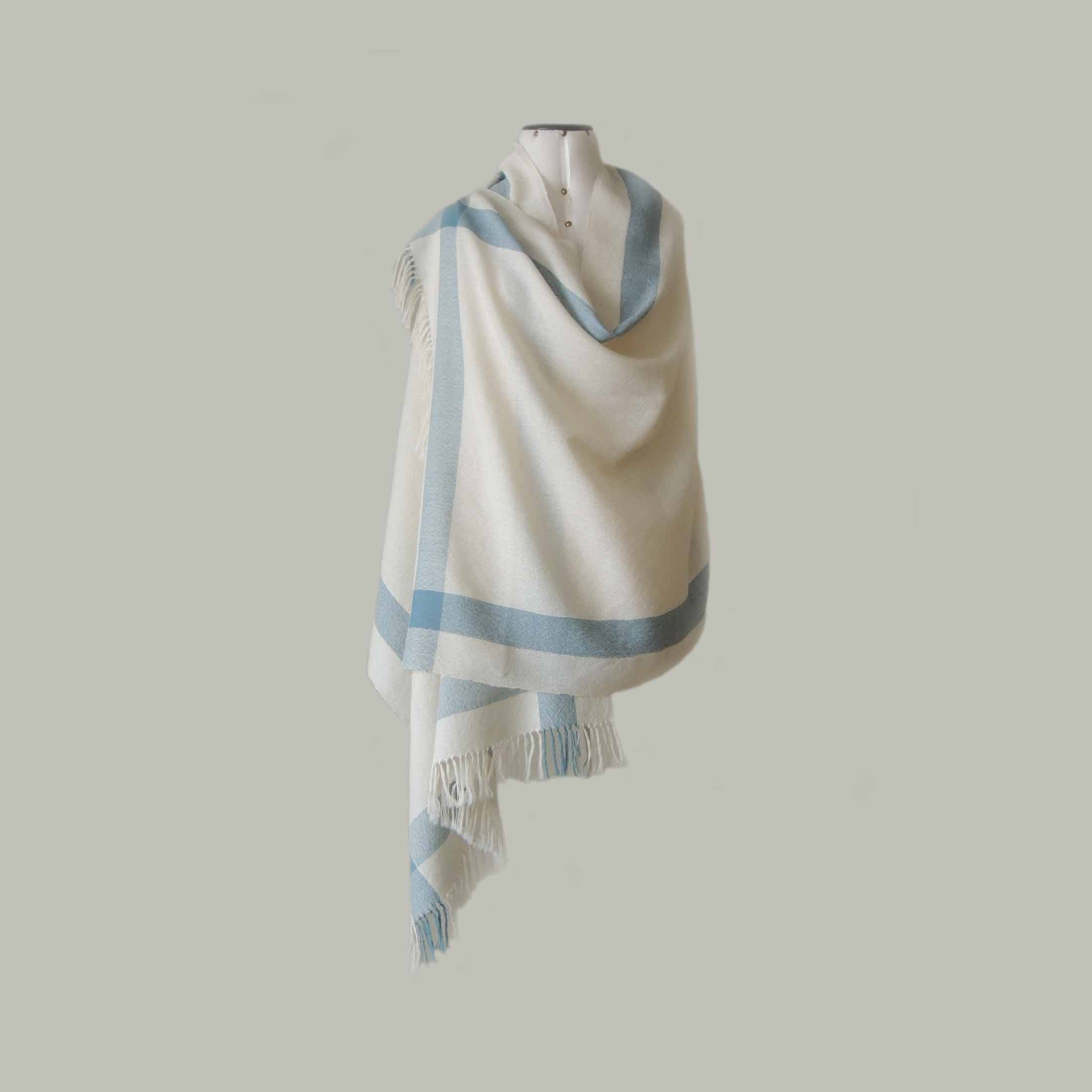 PopsFL knitwear Peru wholesale manufactor handwoven shawl - stole baby alpaca striped two colors
