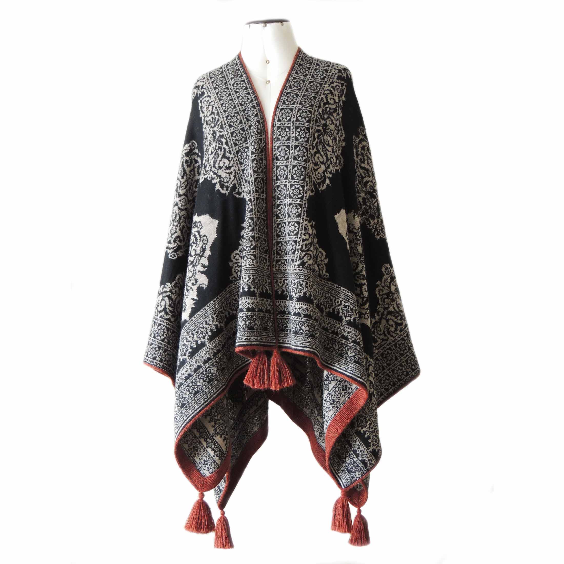 RUANA poncho super  light   100/% Baby  ALPACA wool Shawl  Hand knit  shawl   wrap scarf pashmina fall   VIRU
