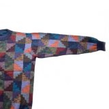 PopsFL Knitwear wholesale Men sweater with all over colorful graphic pattern, crew neck 100% alpaca.