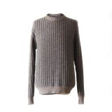 PopsFL Knitwear Wholesale Men sweater  chunky rib knitted reversible, with crew neck 100% alpaca