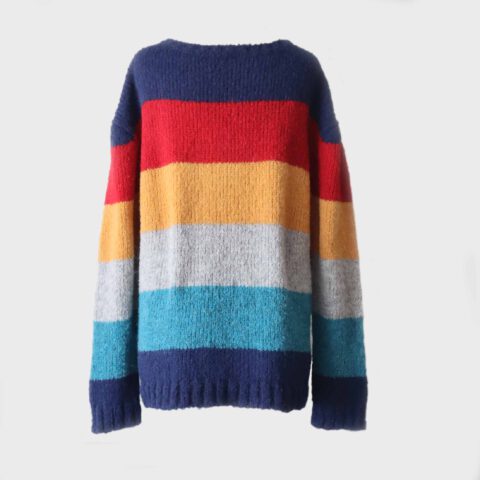 PFL-Knitwear Sweater 5 color striped design, hand knitted Unisex design