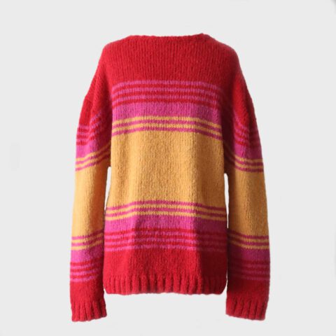 PFL-Knitwear Sweater 3 color striped design, hand knitted Unisex design