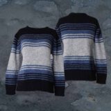 PFL knitwear Sweater 3 color striped design, hand knitted
