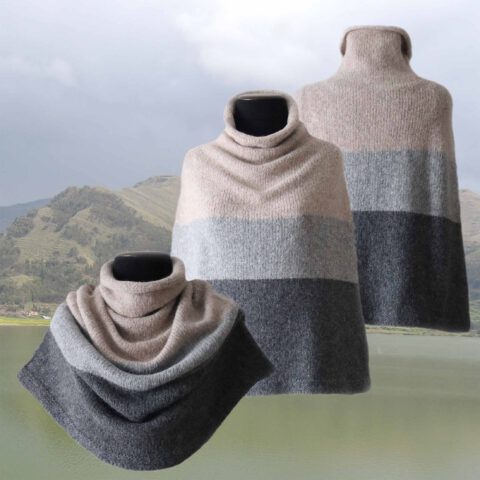 PopsFL.com Poncho / collar scarf felted alpaca blend