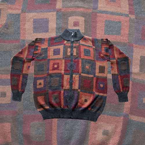 PopsFL knitwear men sweater intarsia knitted 100% alpaca