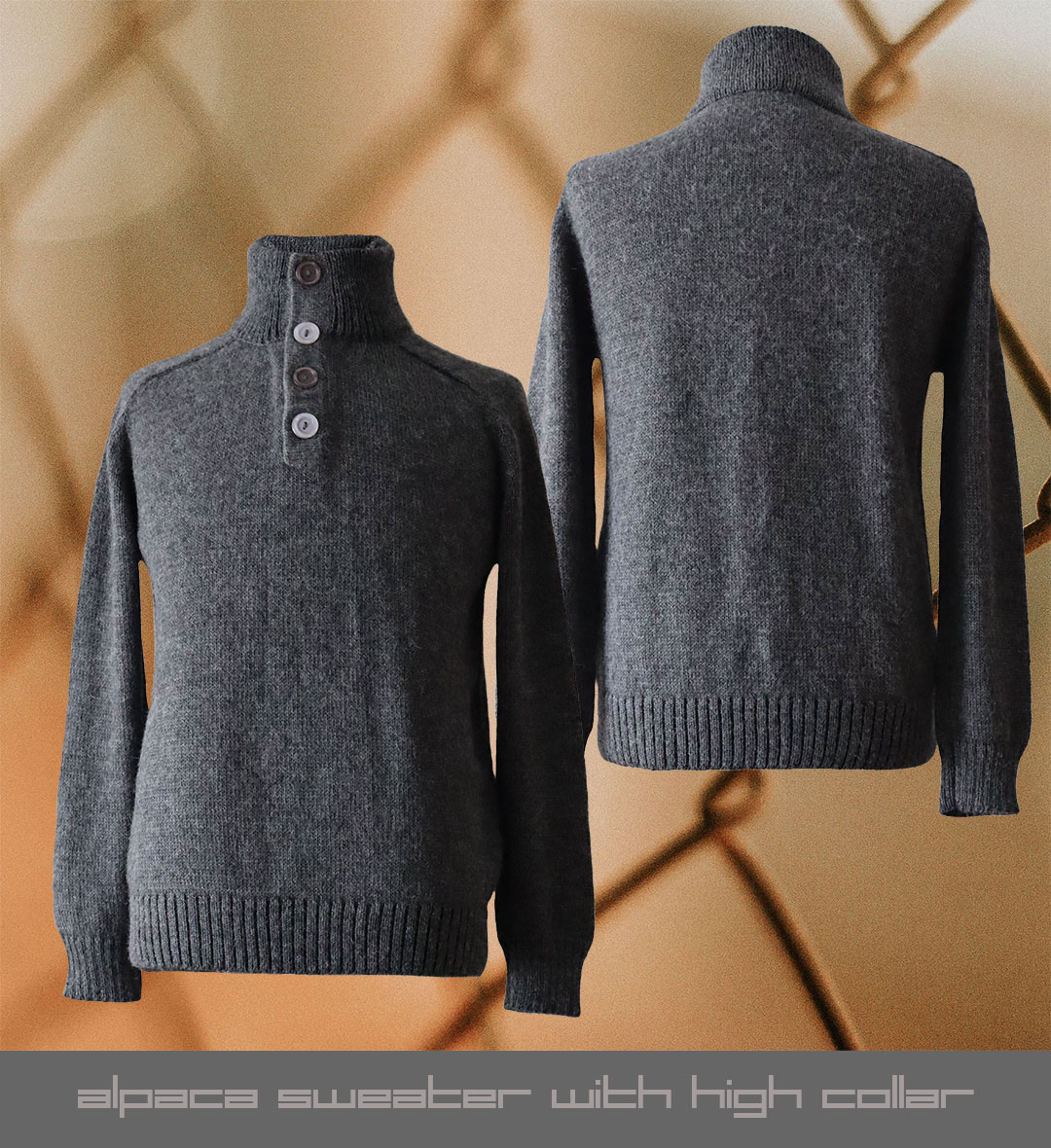 PFL knitwear men alpaca sweater high collar