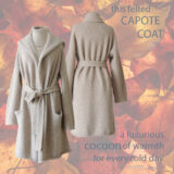 PFL- KNITWEAR Capote coat felted color oatmeal hooded or non hooded T-282
