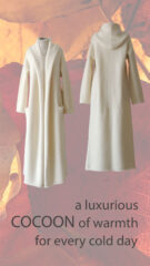 PFL- KNITWEAR Capote coat felted color creme white hooded or non hooded T-100