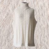 pfl knitwear manufacturer wholesale poncho / waist coat with cable pattern, baby alpaca.