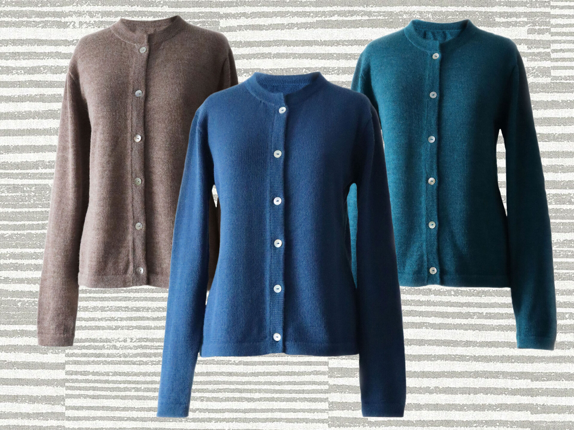 PopsFL knitwear Classic cardigan with button closure and crew neck