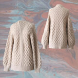 PopsFL knitwear manufacturer wholesale Women's cardigan open with all over cable pattern.