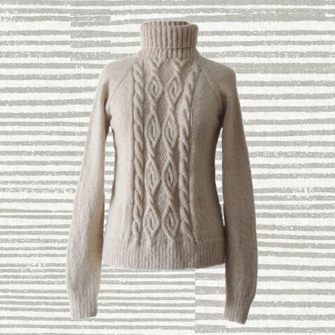 PopsFL knitwear manufacturer wholesale Hand-Knitted sweater in Eco Baby Alpaca and Pima Cotton Blend.