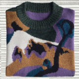 PopsFL knitwear manufacturer wholesale Women's pullover hand intarsia knitted, alpaca.