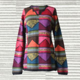 PopsFL knitwear manufacturer,wholesale Women's pullover hand intarsia knitted with graphic pattern, alpaca.