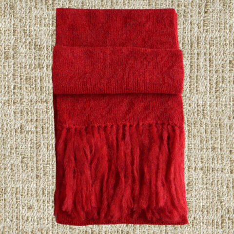 PopsFL knitwear manufacturer wholesale Scarf with long fringes soft alpaca blend brushed or boucle.